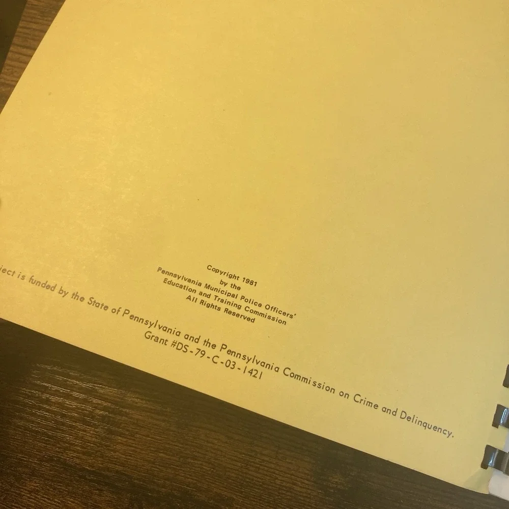 Pennsylvania Patrol Officers Statewide Basic Training Needs Analysis 1981 Law En